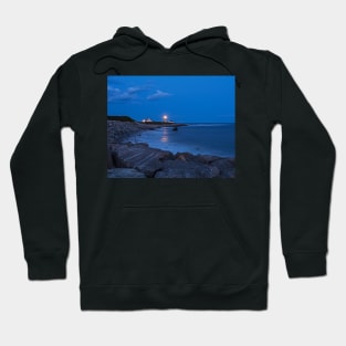 Beacon in the Night Judith Point Lighthouse Narragansett Rhode Island RI Breakwater Hoodie